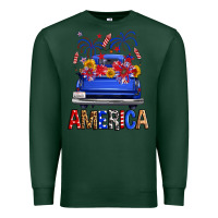Sports Green western fourth of july america truck Premium Sweatshirt - FaDigitalArtStudio