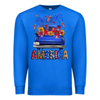 True Royal western fourth of july america truck Premium Sweatshirt - FaDigitalArtStudio