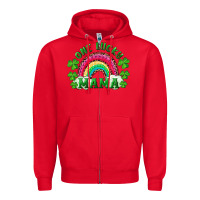 Red st patrick's day one lucky mama Zipper Hoodie - RanaPortraitStore
