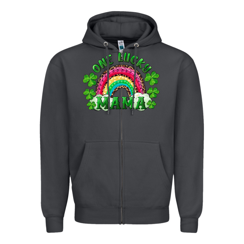 St Patrick's Day One Lucky Mama Zipper Hoodie by RanaPortraitStore | Teevron