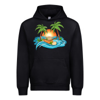 Black sunset beach scene Urban Hoodie - MaliasSmallBusiness