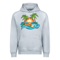 Heather Grey sunset beach scene Urban Hoodie - MaliasSmallBusiness