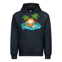 Navy sunset beach scene Urban Hoodie - MaliasSmallBusiness