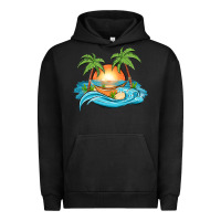 Pigment Black sunset beach scene Urban Hoodie - MaliasSmallBusiness