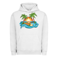 Pigment Lunar Rock sunset beach scene Urban Hoodie - MaliasSmallBusiness