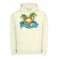Pigment Pistachio sunset beach scene Urban Hoodie - MaliasSmallBusiness