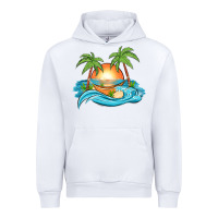 White sunset beach scene Urban Hoodie - MaliasSmallBusiness