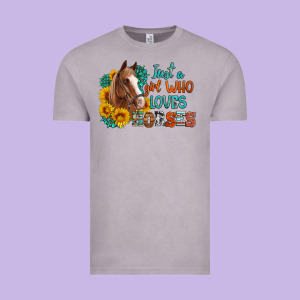 Just A Girl Who Loves Horses Vintage Tee Designed By Artiststas