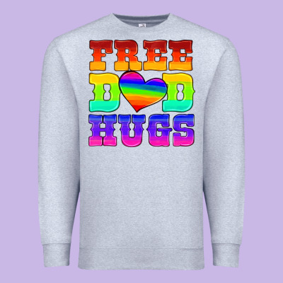 Lgbtq Free Dad Hugs Premium Sweatshirt Designed By Hra Design Shop