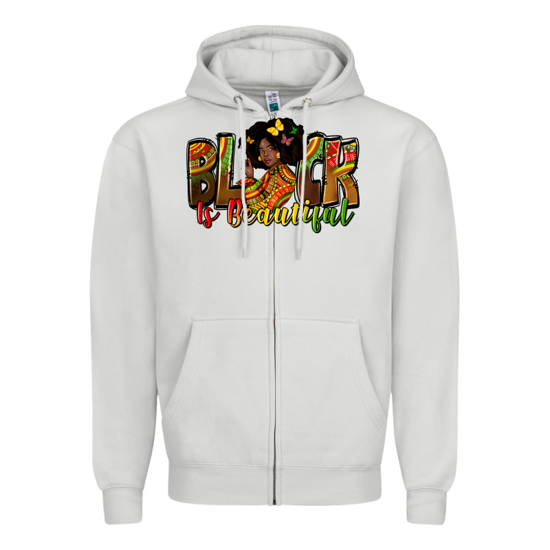 Black Is Beautiful Zipper Hoodie by Zillion Design Studio | Teevron