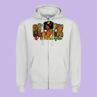 Black Is Beautiful Zipper Hoodie Designed By Zillion Design Studio