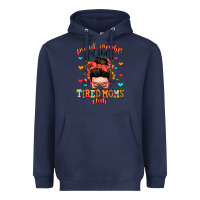 Navy proud member of the tired moms club Heavyweight Hoodie - Zillion Design Studio