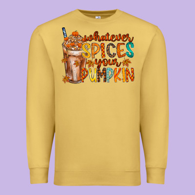 Whatever Spices Your Pumpkin Premium Sweatshirt Designed By Racoondesign