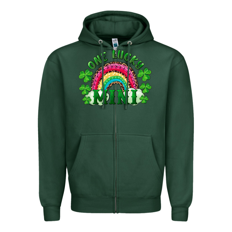 St. Patrick's Day One Lucky Mini Zipper Hoodie by RanaPortraitStore | Teevron