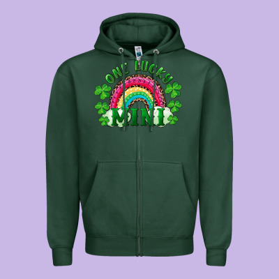 Zipper Hoodie St. Patrick's Day One Lucky Mini