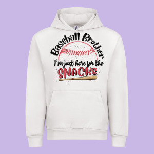 Baseball Brother I'm Just Here For The Snacks Urban Hoodie Designed By Maliassmallbusiness