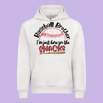 Baseball Brother I'm Just Here For The Snacks Urban Hoodie Designed By Maliassmallbusiness