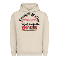 Pigment French Oak baseball brother i'm just here for the snacks Urban Hoodie - MaliasSmallBusiness