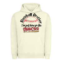 Pigment Pistachio baseball brother i'm just here for the snacks Urban Hoodie - MaliasSmallBusiness