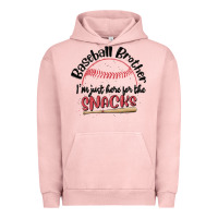 Pigment Salmon baseball brother i'm just here for the snacks Urban Hoodie - MaliasSmallBusiness
