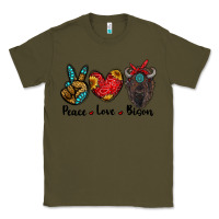 Army Green peace love bison Classic Tee - RanaPortraitStore