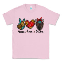 Bubblegum Pink peace love bison Classic Tee - RanaPortraitStore
