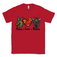 Red peace love bison Classic Tee - RanaPortraitStore