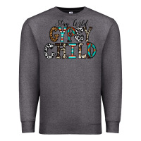 Charcoal Heather stay wild gypsy child Premium Sweatshirt - CowhideDigitalArt