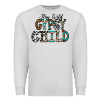 Dove Grey stay wild gypsy child Premium Sweatshirt - CowhideDigitalArt