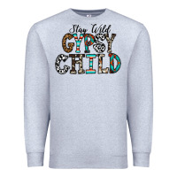 Heather Grey stay wild gypsy child Premium Sweatshirt - CowhideDigitalArt