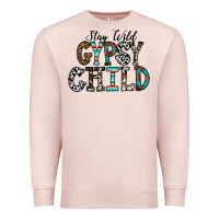Pale Pink stay wild gypsy child Premium Sweatshirt - CowhideDigitalArt