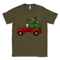 Army Green Christmas Farm Truck With Baby Sheep Classic Tee - RanaPortraitStore