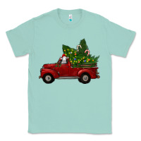 Seafoam Christmas Farm Truck With Baby Sheep Classic Tee - RanaPortraitStore