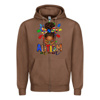 Chestnut autism mom afro messy bun Zipper Hoodie - texasbilliewilder