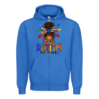 True Royal autism mom afro messy bun Zipper Hoodie - texasbilliewilder