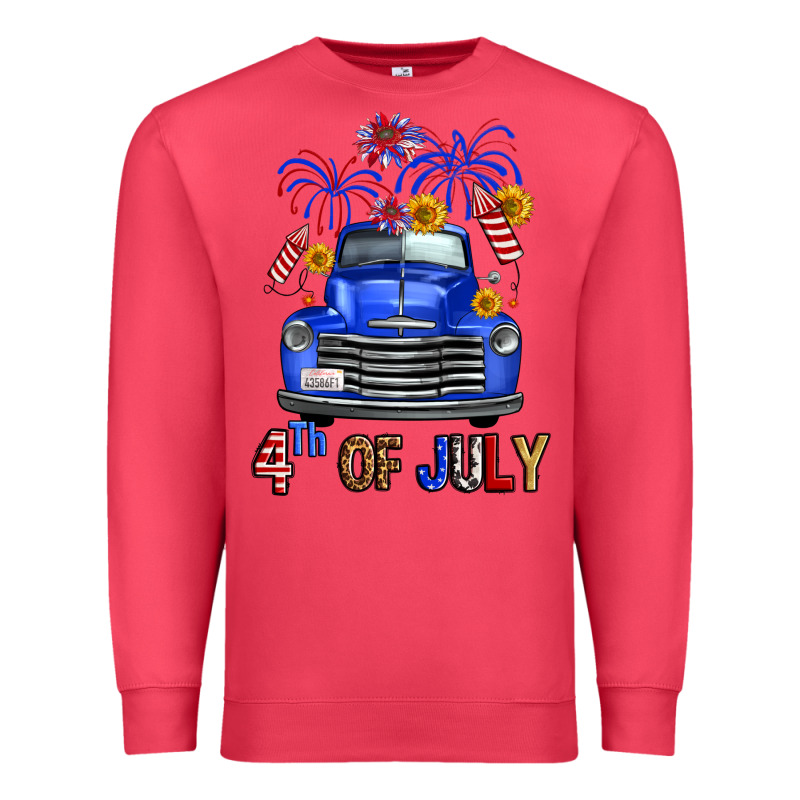 Western Fourth Of July Truck Premium Sweatshirt by FaDigitalArtStudio | Teevron