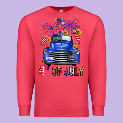 Western Fourth Of July Truck Premium Sweatshirt Designed By Fadigitalartstudio