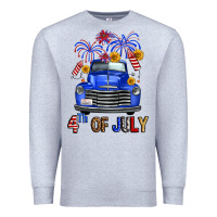 Heather Grey western fourth of july truck Premium Sweatshirt - FaDigitalArtStudio