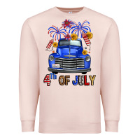 Pale Pink western fourth of july truck Premium Sweatshirt - FaDigitalArtStudio