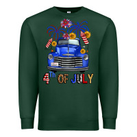 Sports Green western fourth of july truck Premium Sweatshirt - FaDigitalArtStudio