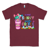 Burgundy some bunny needs coffee with gnomes Classic Tee - Zillion Design Studio