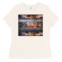 Bone papa metal and american flag tumbler Ladies Tee - BarkalooDesign