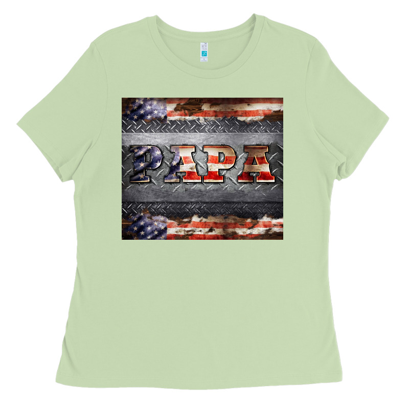 Papa Metal And American Flag Tumbler Ladies Tee by BarkalooDesign | Teevron