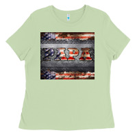 Matcha papa metal and american flag tumbler Ladies Tee - BarkalooDesign