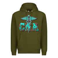 Army Green western nurse certified nurse assistant medilcal symbol Premium Hoodie - BarkalooDesign