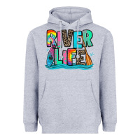 Heather Grey river life kayaking Heavyweight Hoodie - Zillion Design Studio