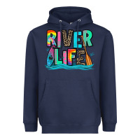 Navy river life kayaking Heavyweight Hoodie - Zillion Design Studio