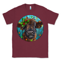 Burgundy Calf Christmas Classic Tee - RanaPortraitStore