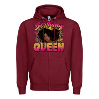 Burgundy birthday queen Zipper Hoodie - Zillion Design Studio