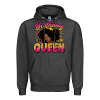Charcoal Heather birthday queen Zipper Hoodie - Zillion Design Studio